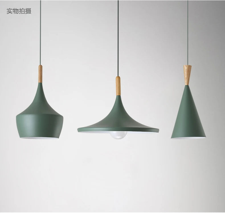3 lights Modern Pendant Lights for Living Room Bedroom Kitchen Office Restaurant Hotel Colorful E27 LED Hanging Lamps