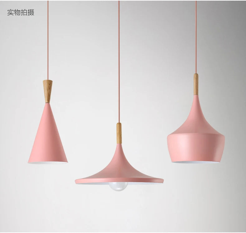 3 lights Modern Pendant Lights for Living Room Bedroom Kitchen Office Restaurant Hotel Colorful E27 LED Hanging Lamps