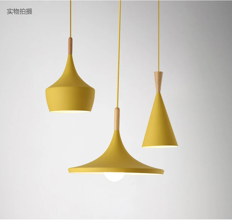 3 lights Modern Pendant Lights for Living Room Bedroom Kitchen Office Restaurant Hotel Colorful E27 LED Hanging Lamps