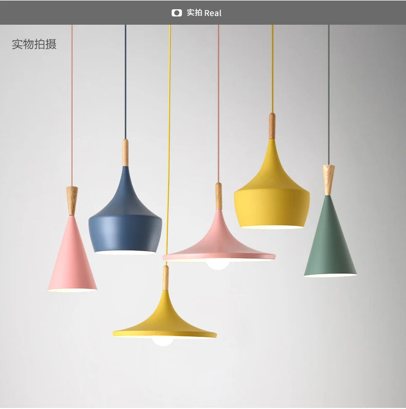 3 lights Modern Pendant Lights for Living Room Bedroom Kitchen Office Restaurant Hotel Colorful E27 LED Hanging Lamps