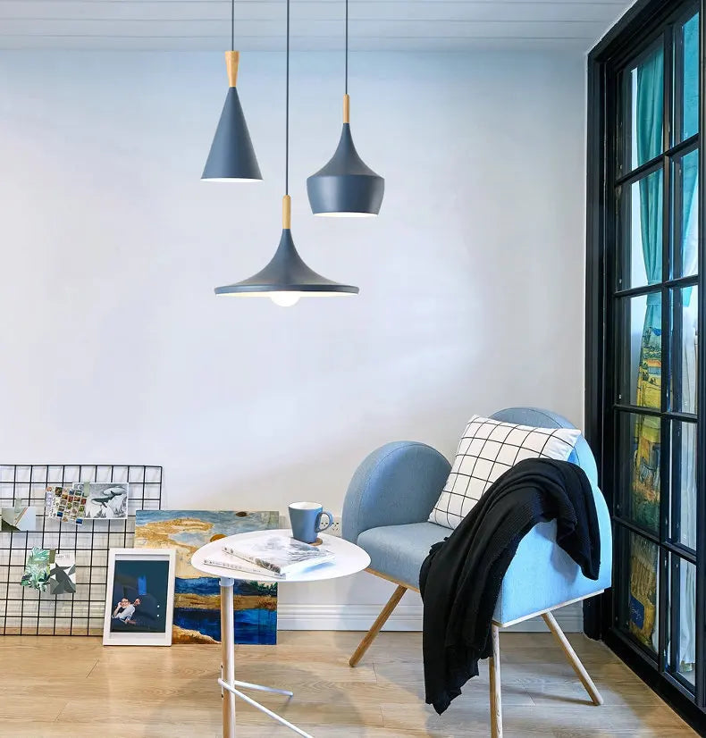 3 lights Modern Pendant Lights for Living Room Bedroom Kitchen Office Restaurant Hotel Colorful E27 LED Hanging Lamps