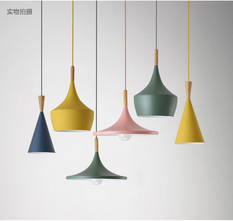 3 lights Modern Pendant Lights for Living Room Bedroom Kitchen Office Restaurant Hotel Colorful E27 LED Hanging Lamps