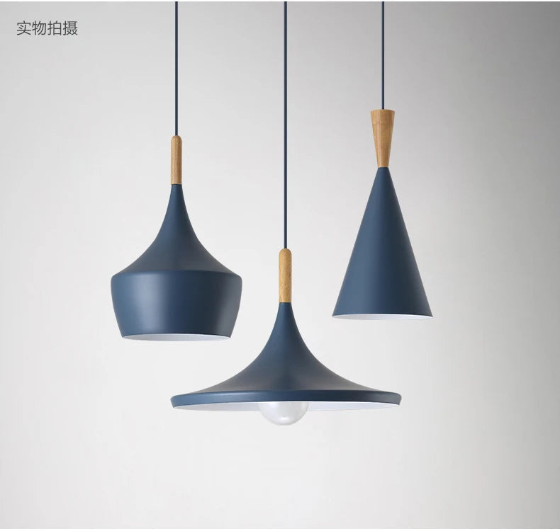 3 lights Modern Pendant Lights for Living Room Bedroom Kitchen Office Restaurant Hotel Colorful E27 LED Hanging Lamps