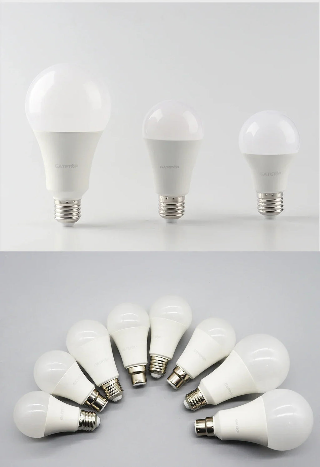 20PCS  Led Bulb Lamps A60 A80 E27 B22 AC120V AC220V Light 8W 18W 24W 3000K/4000K/6000K Lamps for Home Office Lighting Lampara