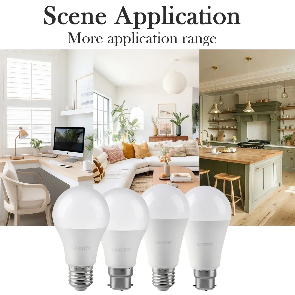 20PCS  Led Bulb Lamps A60 A80 E27 B22 AC120V AC220V Light 8W 18W 24W 3000K/4000K/6000K Lamps for Home Office Lighting Lampara