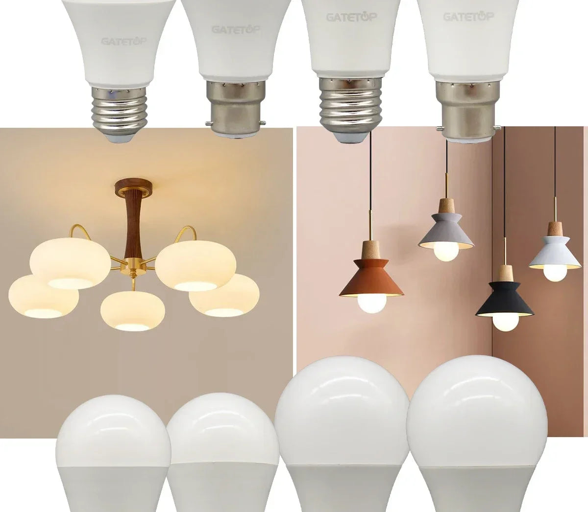 20PCS  Led Bulb Lamps A60 A80 E27 B22 AC120V AC220V Light 8W 18W 24W 3000K/4000K/6000K Lamps for Home Office Lighting Lampara