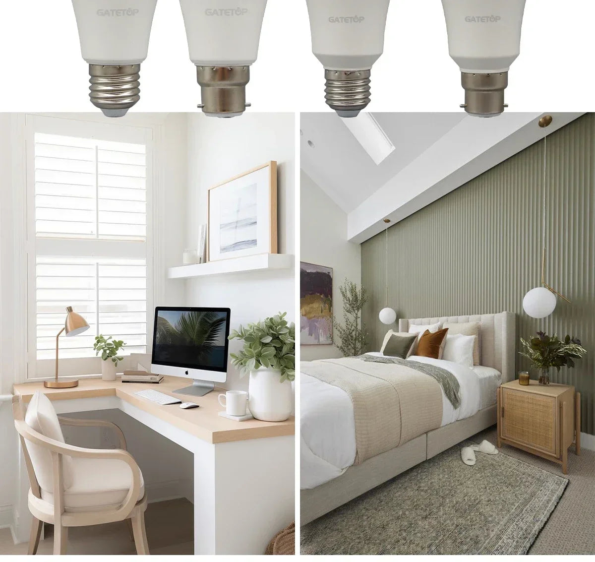 20PCS  Led Bulb Lamps A60 A80 E27 B22 AC120V AC220V Light 8W 18W 24W 3000K/4000K/6000K Lamps for Home Office Lighting Lampara